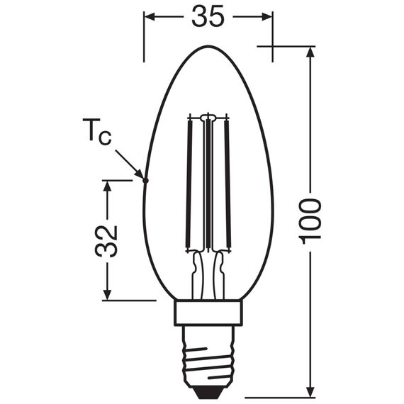 OSRAM Energy Class LED-Lampe in klassischer Minikerzenform, 2.2 W / 470 lm, EEK A, kaltweißes Licht (4000 K), CRI 80, aus klarfarbenem bleifreiem Glas, E14 Sockel, IP20, 35 mm DM,6-Pack