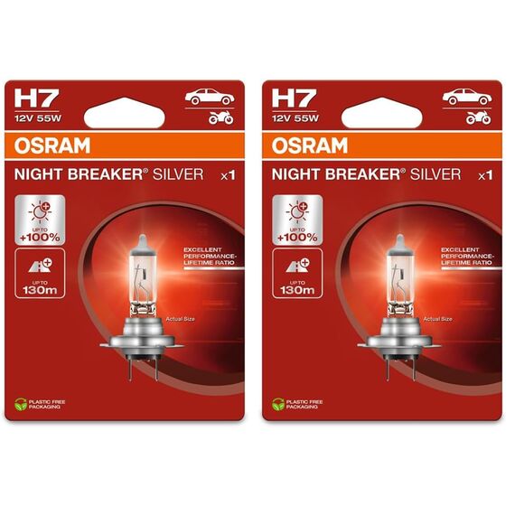 Osram H7 Glühlampe Fernscheinwerfer 55W Fernlicht Birne 64210NBS-1BL (Packung mit 2)