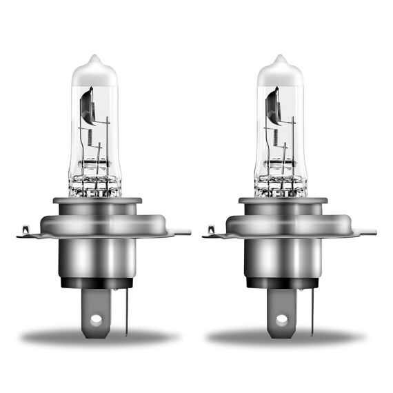 Osram NIGHT BREAKER SILVER H4, +100% mehr Helligkeit, Halogen-Scheinwerferlampe, 64193NBS-2HB, 12V Pkw, Hängebox (2 Lampen)