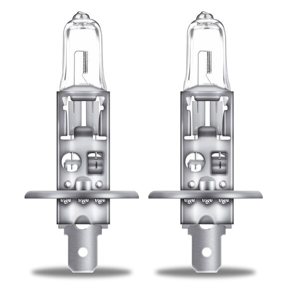 Osram NIGHT BREAKER SILVER H1, +100% mehr Helligkeit, Halogen-Scheinwerferlampe, 64150NBS-2HB, 12V Pkw, Hängebox (2 Lampen)