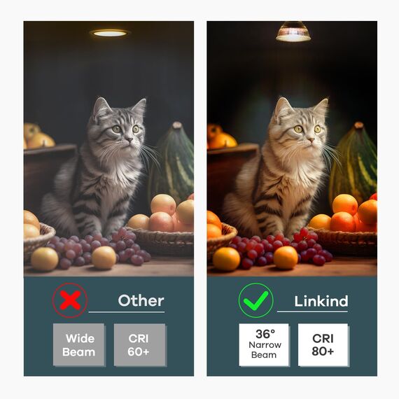 Linkind Led GU10 Lampe 35Watt Classic Glas, 2.4W Leuchtmittel ersetzt 35W, 2700K Led GU10 Warmweiß 230Lm, MR16 Reflektor mit 36° Abstrahlwinkel, Nicht dimmbar, 10 Stück