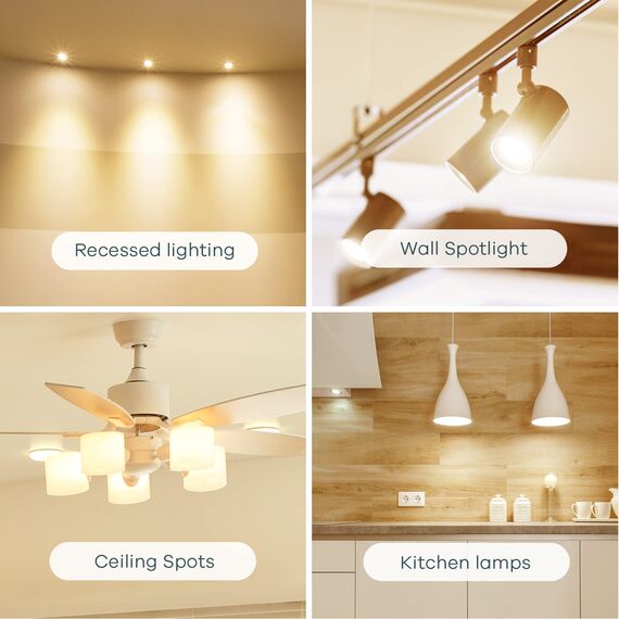 Linkind Led GU10 Lampe 35Watt Classic Glas, 2.4W Leuchtmittel ersetzt 35W, 2700K Led GU10 Warmweiß 230Lm, MR16 Reflektor mit 36° Abstrahlwinkel, Nicht dimmbar, 10 Stück