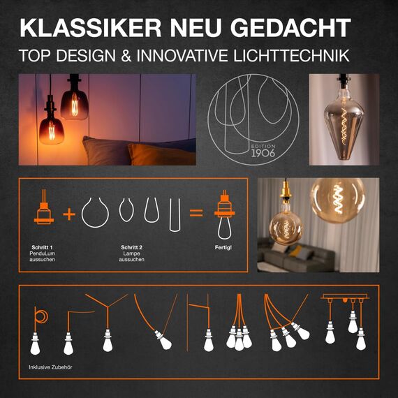 Osram LED-Lampen, Vintage-Edition, 15 Watts Ersatz, E27, ST64-shape, 1800 Kelvin, Warm Comfort Light, Klares Glas, single Pack