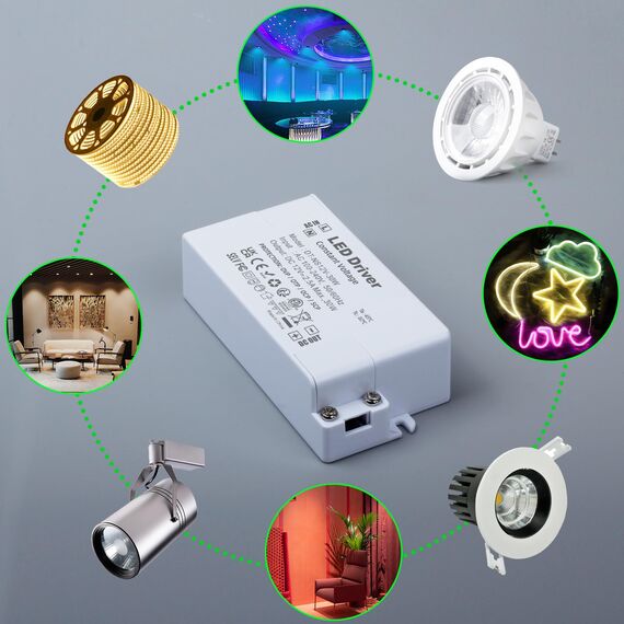 REYLAX LED Transformator 12V 30W, LED Treiber, Elektronischer Trafo, 2500mA 230V Auf 12V DC Schalt Niedervolttrafo, Konstantspannungs Netzteil für Led Lampen Nicht Dimmbar - 94x43x23mm