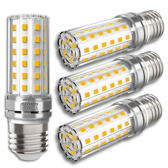 JIUYUAN E27 LED Lampen 12W 1450LM 4000K Neutralweiß LED E27 Mais Lampen Birnen Maiskolben Entspricht Glühbirnen 100W Nicht Dimmbar Energiesparlampe Kleine Edison-Schraube Kerze Leuchtmittel -4er Pack