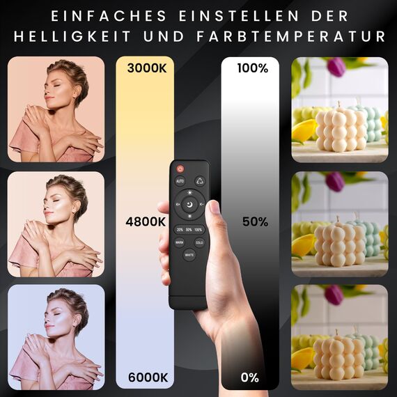 PIXETOOL Fotostudio Set – 2 Softbox 50x70 cm, 2 LED Lampen 4800 Lumen 3000-6000K Licht – Softboxen - Fotolicht Videolicht Fotolampe – Light Streaming Video Fotografie Studiolicht