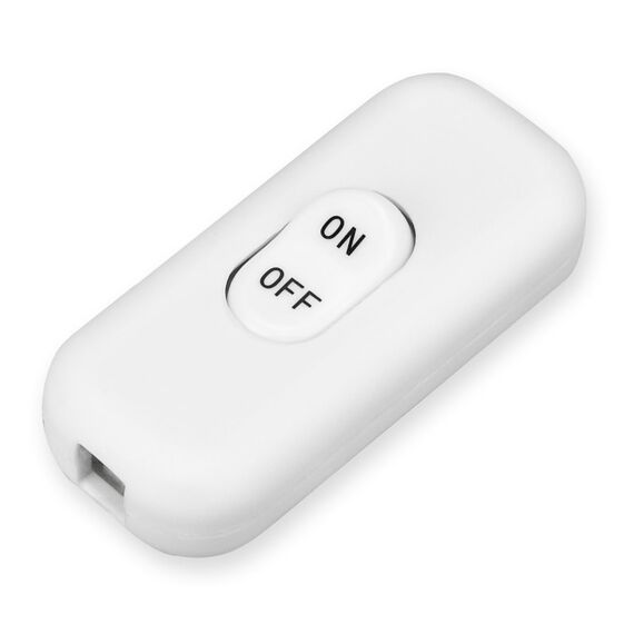Schnurschalter, Wippschalter Inline Schalter Zwischenschalter Kabelschalter 6A 250V für 2-adrige und 3-adrige Zuleitungen Kompatibel mit alle Arten von Elektrischen Lampen Tischlampen (weiß, 1)
