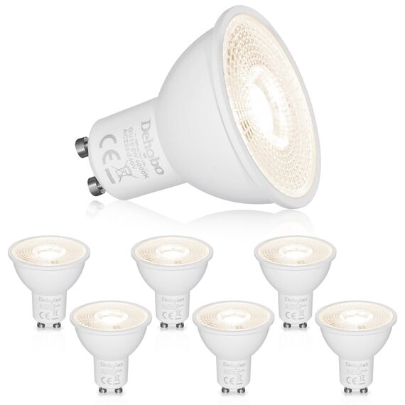 Dehobo GU10 LED Neutralweiß Glühbirne, LED Lampen Licht Spot Neutralweiß Lampe 6W 4000K 480 Lumen Ersetzt 60W Halogen Leuchtmittel, 120° Abstrahlwinkel Spotlight, Nicht Dimmbar Led, 6 Stück