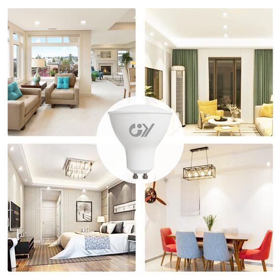 GY GU10 LED Neutralweiss Lampe,10W 4000K 1100lm Neutralweiß Glühbirnen,Äquivalent 100W, Abstrahlwinkel 120° Reflektor Lampen Nicht Dimmbar LED Birnen, 6 stück