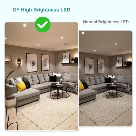 GY GU10 LED Kaltweiss Lampe,10W 6500K 1100 Lumen Kaltweiß Glühbirnen,Ersetzt 100W Leuchtmittel,Abstrahlwinkel 120° Reflektorlampen,Nicht Dimmbar Led Birnen,6 stück(1er Pack) [Energieklasse E]