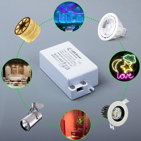 REYLAX LED Trafo 24V 15W, LED Treiber 630mA Netzteil Trafo 230V auf 24V Transformator AC zu DC Schalt Niedervolttrafo, Konstantspannungs Driver für Led Beleuchtungen, 2er Pack