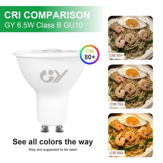 GY GU10 LED Neutralweiss Lampe,6,5W 4000K 1025Lumen Neutralweiß Glühbirnen,Ersetzt 100W Leuchtmittel,36° Abstrahlwinkel Spot Strahler,Enegiesparende GU10 Nicht Dimmbar Reflektor Lampen,6stück