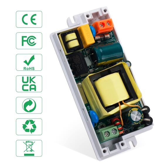 REYLAX LED Trafo 24V 15W, LED Treiber 630mA Netzteil Trafo 230V auf 24V Transformator AC zu DC Schalt Niedervolttrafo, Konstantspannungs Driver für Led Beleuchtungen, 2er Pack