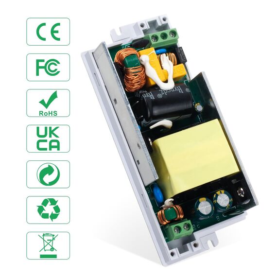 REYLAX LED Trafo 24V 60W, LED Treiber Netzteil 2.5A Trafo 230V auf 24V, Transformator 230V 24V, AC zu DC Schalt Niedervolttrafo, Konstantspannungs Driver für Led Lampen, Nicht Dimmbar