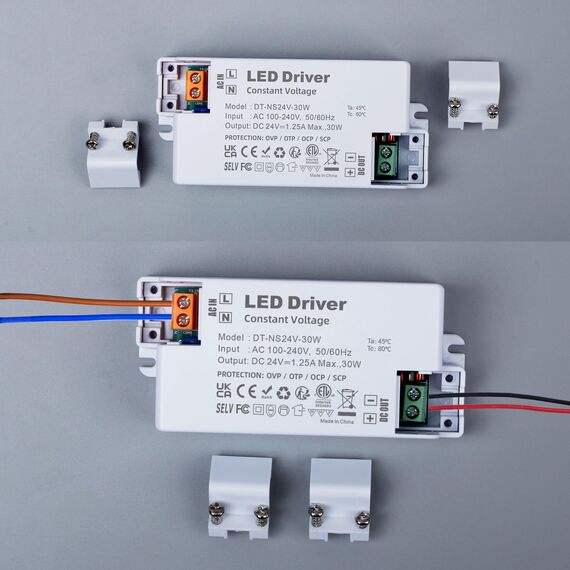 REYLAX LED Trafo 24V 30W, LED Treiber 1.25A Netzteil Trafo 230V auf 24V Transformator AC zu DC Schalt Niedervolttrafo, Konstantspannungs Driver für Led Beleuchtungen, 2er Pack