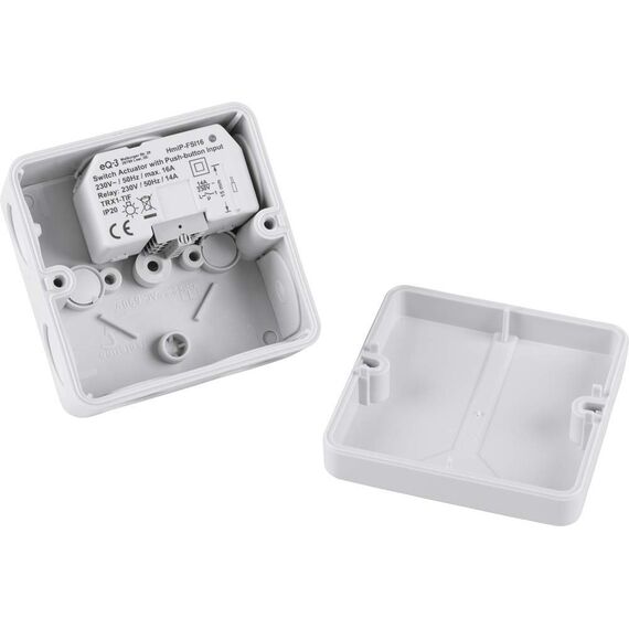 Homematic IP Smart Home Schaltaktor mit Tastereingang (16 A) – Unterputz, steuert Geräte und Leuchten per App, Alexa & Google Assistant, Energie sparen, 154346A0