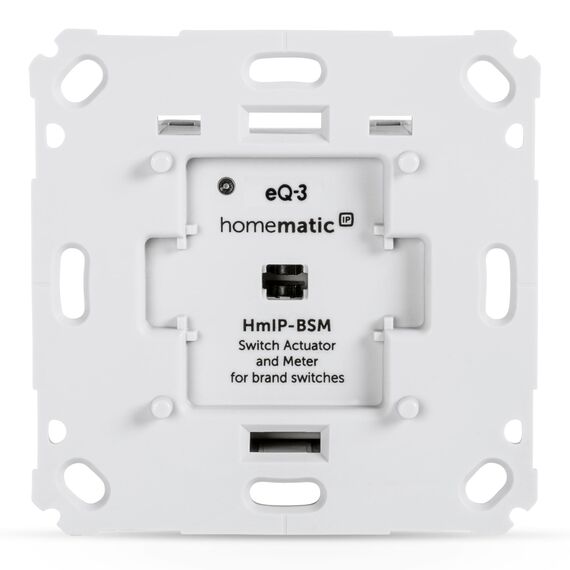 Homematic IP Smart Home Schalt-Mess-Aktor für Markenschalter, Aktor misst Strom, steuert Geräte und Leuchten per App, Alexa & Google Assistant, Energie sparen, 142720A0