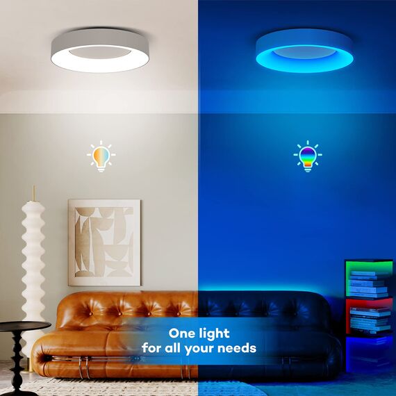 Matane LED Deckenleuchte RGB Farbwechsel, Deckenlampe Dimmbar mit Fernbedienung, 36W Lampen 3000K-6500K für Jugendzimmer Wohnzimmer Schlafzimmer Kinderzimmer Badezimmer Küche Rund 40cm