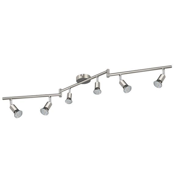 Defurhome LED Deckenleuchte Drehbar, 6 Flammig LED Strahler Deckenlampe Spot,Modern Deckenstrahler (Mattes Nickel), inkl. 6 x 4 W GU10 LED Lampen (400LM, warmweiß)