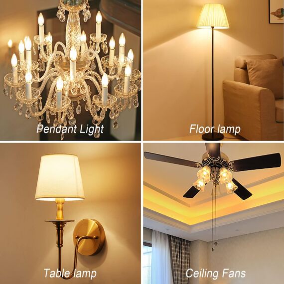 BRIMAX LED Dimmbare Kerzen Glühbirnen, E14 Fassung, 2700K Warmweiss, 4W ersetzt 40 Watt, 400 Lumen, AC220-240V, Glas Klar Edison Fadenlampe C35 für Kronleuchter Tischlampen Wandlampen 5 Stück