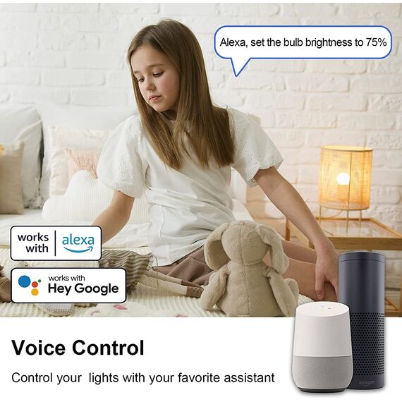 ANTELA Alexa Glühbirne E14 4.5W LED Lampen Smart WLAN Birne RGB Kaltweiße Warmweiße Licht, APP Steuerung, Sprachsteuerung, Kompatibel mit Alexa, Google Home, 4 PCs