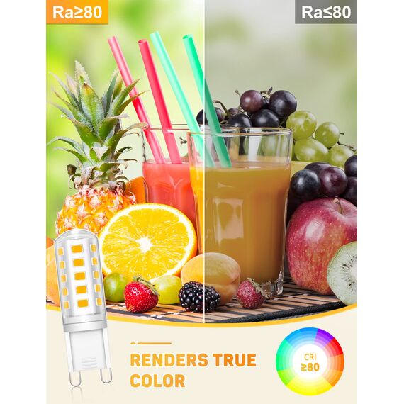 Wonkelly G9 LED Lampen Warmweiß, 3W, 350LM, 3000K, Ersatz für 35W Halogenlampe, G9 LED Leuchtmittel, Nicht dimmbar, Kein Flimmern, 360° Abstrahlwinkel, AC 220-240V, Energiesparende Glühbirne-5 Stück