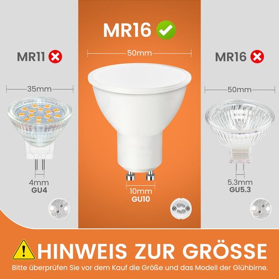 ALUSSO GU10 LED 7W 3000K Warmweiß Leuchtmittel 560 Lumen Birnen Ersetzen 70W Halogenlampen Abstrahlwinkel 120 ° Reflektor Lampen, 10er Set