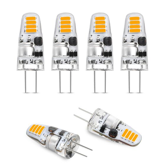 I-SHUNFA G4 LED-Leuchtmittel, 1,2 W, 12 V, 100 lm, Warmweiß 3000 K, Ersatz für 15 W Halogen, flimmerfrei, nicht dimmbar, Stiftsockel