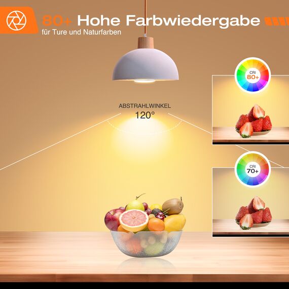ALUSSO GU10 LED 7W 3000K Warmweiß Leuchtmittel 560 Lumen Birnen Ersetzen 70W Halogenlampen Abstrahlwinkel 120 ° Reflektor Lampen, 10er Set