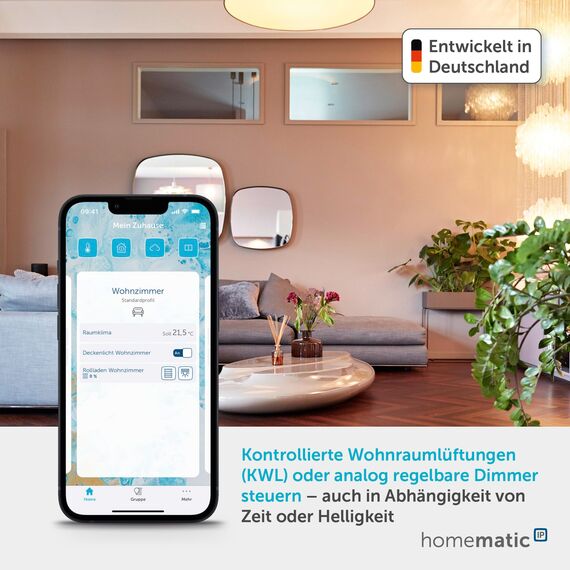 Homematic IP Smart Home Universal Schaltaktor – 0-10 V, Unterputz, Beleuchtung dimmen, Belüftung schalten, Licht schalten, 154761A0, Weiß