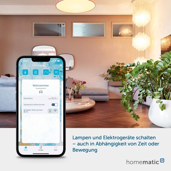 Homematic IP Smart Home Schaltaktor mit Tastereingang (16 A) – Unterputz, steuert Geräte und Leuchten per App, Alexa & Google Assistant, Energie sparen, 154346A0