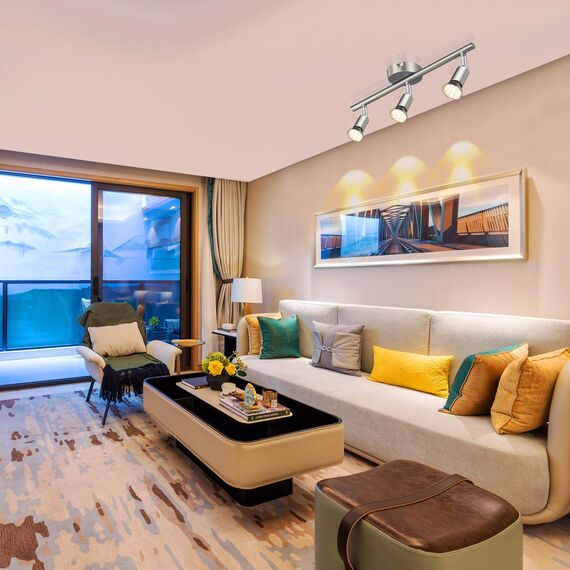 Defurhome LED Deckenleuchte Drehbar, 3 Flammig LED Strahler Deckenlampe Spot,Modern Deckenstrahler (Mattes Nickel), inkl. 3 x 4W GU10 LED Lampen (400LM, warmweiß)