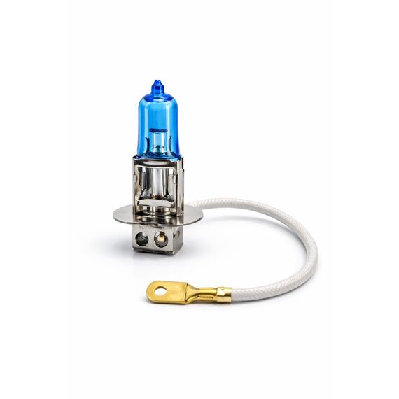 LIGHTWORLD24 Halogen Auto Lampen H3 12V 6000K Kalt Weiß Xenon Optik Ultra White Look Birnen Lampe Abblendlicht Nebelscheinwerfer Fernlicht Kurvenlicht PK22s Sockel 2 Stück