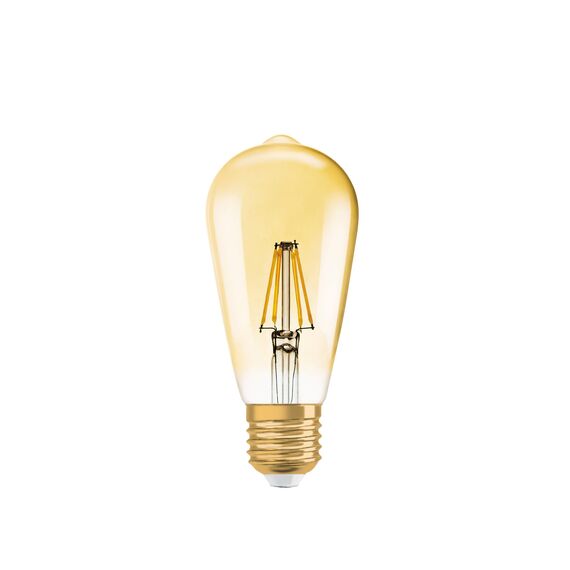 Osram Dimmbare LED-Lampen, Vintage-Edition, 55 Watts Ersatz, E27, ST64-shape, 2400 Kelvin, Comfort warm white, Klares Glas, single Pack