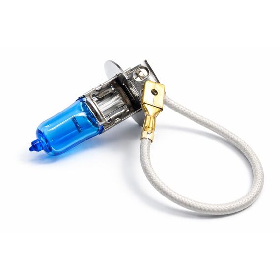 LIGHTWORLD24 Halogen Auto Lampen H3 12V 6000K Kalt Weiß Xenon Optik Ultra White Look Birnen Lampe Abblendlicht Nebelscheinwerfer Fernlicht Kurvenlicht PK22s Sockel 2 Stück