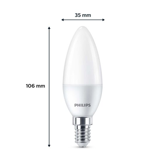 PHILIPS LED Classic E14 Lampen 6-er Pack (40 W), matte LED Lampen mit warmweißem Licht, energiesparende LED Beleuchtung mit langer Nutzlebensdauer, Warmweiß