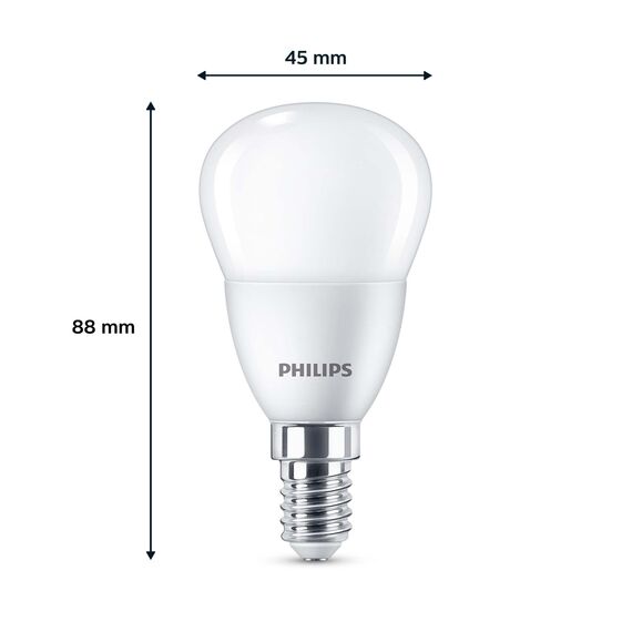 Philips Classic LED E14 Lampe, 40W, matt, warmweiß, nicht dimmbar, 6er Pack