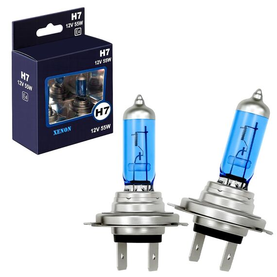 LIGHTWORLD24 H7 Lampe Auto Birnen Xenon Optik Blue White PX26d Abblendlicht H7 12v 55w Glühlampe Ultra weisses Autolicht