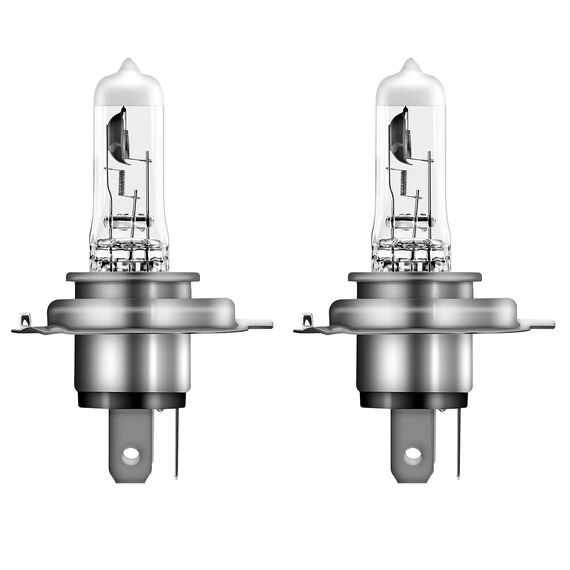 Osram Night Breaker Silver H4, +100% mehr Helligkeit, Halogen-Scheinwerferlampe, 64193NBS-HCB, 12V Pkw, Duo Box (2 Lampen)