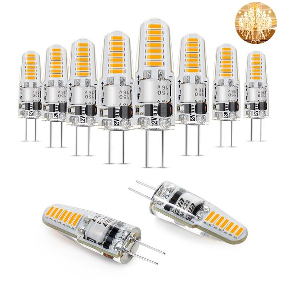 I-SHUNFA G4 LED Lampen 1.2W,AC/DC 12V,Warmweiß LED Glühbirne 3000K,Ersetzt 15W Halogenlampen,110LM G4 LED-Leuchtmittel,LED Birne Nicht Dimmbar,LED Stiftsockellampe,10er Pack