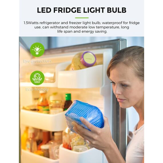 LOHAS LED Kühlschranklampe E14 LED Lampen, 1.5W Ersatz für 15W Halogenlampen, Warmweiß 2700K, 135lm, 360° Abstrahlwinkel, LED Kühlschrankbirne, LED Leuchtmittel, 230V AC, 2er Pack