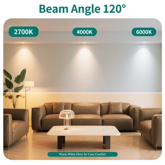 DiCUNO GU5.3 LED Lampen 5W, 12V MR16 Reflektor, Ersetzt 50W Halogen Spots, 2700K Warmweiß, 440lm, 120°Abstrahlwinkel, LED Leuchtmittel, AC/DC, Flimmerfrei, Nicht dimmbar, 10er Pack