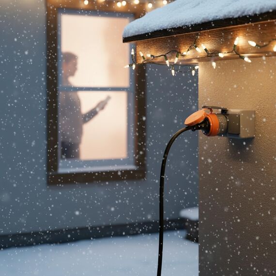 UCOMEN Funksteckdosen mit Fernbedienung Outdoor, TÜV-zertifiziert, Funk Steckdosen außen IP44, Reichweite 30m, Programmierbar Funkschalter Set für Hinterhof oder Garten,16A/3680W, 4er Pack