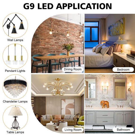 Liyade G9 LED Lampe warmweiß, 3W 2700K, LED Leuchtmittel 3W entspricht 30W-40W Halogenlampe, Glühbirne 360LM Lampen AC 220V kein Flackern, nicht dimmbar, Enegiesparende G9 kleine Birne(3 Pack)