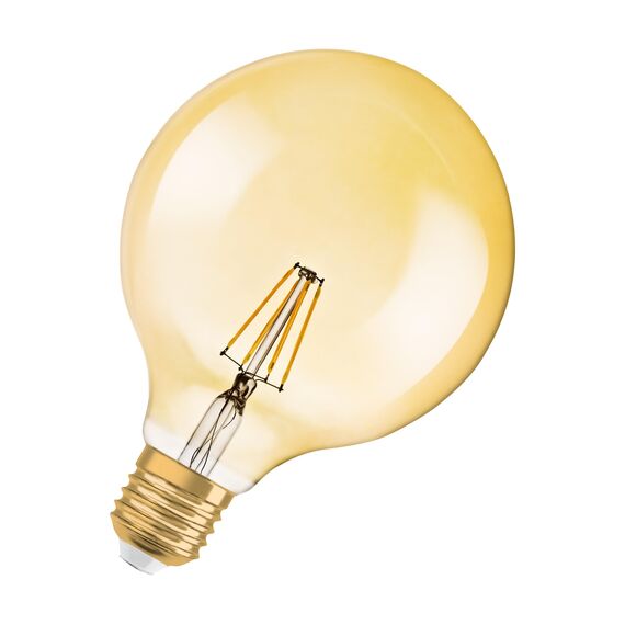Osram LED-Lampen, Vintage-Edition, 35 Watts Ersatz, E27, Globe, 2400 Kelvin, Warm Comfort Light, Klares Glas, single Pack