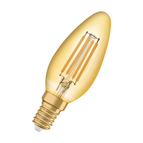 Osram LED-Lampen, Vintage-Edition, 35 Watts Ersatz, E14, B-shape, 2400 Kelvin, Warm Comfort Light, Klares Glas, single Pack