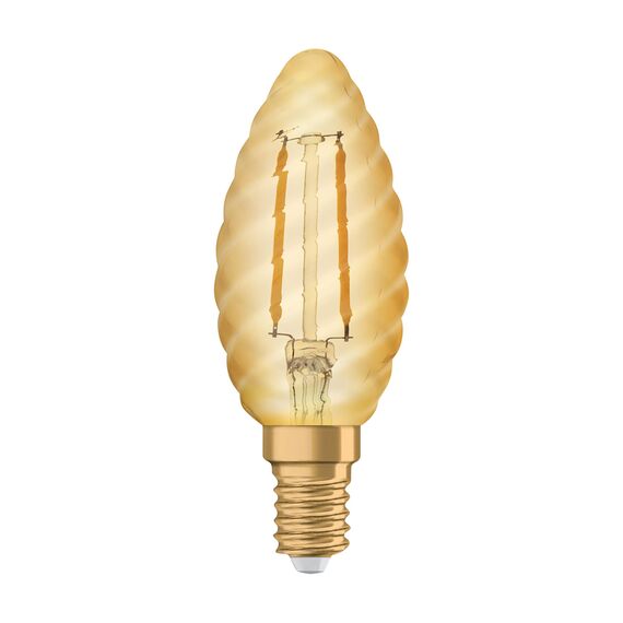 Osram LED-Lampen, Vintage-Edition, 22 Watts Ersatz, E14, B-shape, 2400 Kelvin, Warm Comfort Light, Klares Glas, single Pack