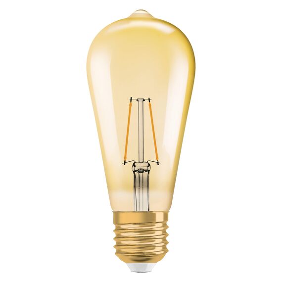 Osram LED-Lampen, Vintage-Edition, 22 Watts Ersatz, E27, ST64-shape, 2400 Kelvin, Warm Comfort Light, Klares Glas, single Pack