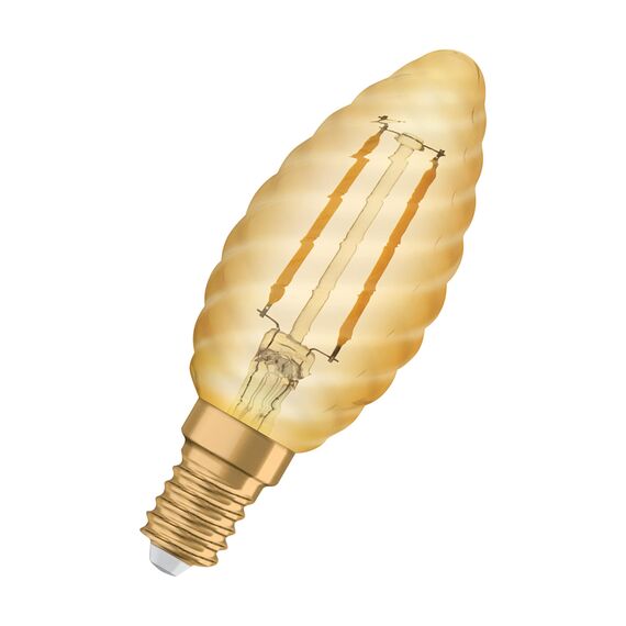 Osram LED-Lampen, Vintage-Edition, 22 Watts Ersatz, E14, B-shape, 2400 Kelvin, Warm Comfort Light, Klares Glas, single Pack