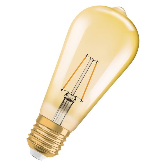 Osram LED-Lampen, Vintage-Edition, 22 Watts Ersatz, E27, ST64-shape, 2400 Kelvin, Warm Comfort Light, Klares Glas, single Pack
